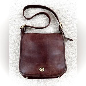 Coach 9525 Stewardess Hobo Black Leather Shoulder Bag Vintage USED